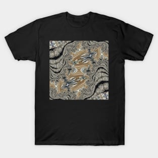 pastel coloured art deco and art nouveau styled fluid painted design T-Shirt